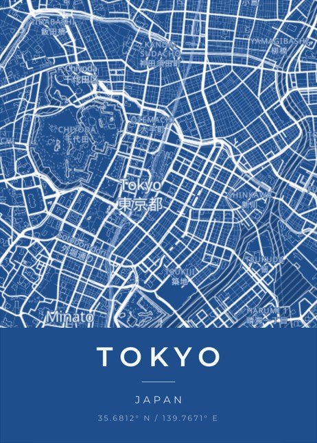 東京の地図、雰囲気「設計図」