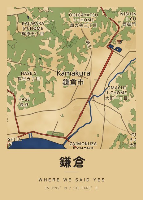 鎌倉の地図、雰囲気「江戸の古地図」