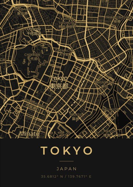 東京の地図、雰囲気「金の線」