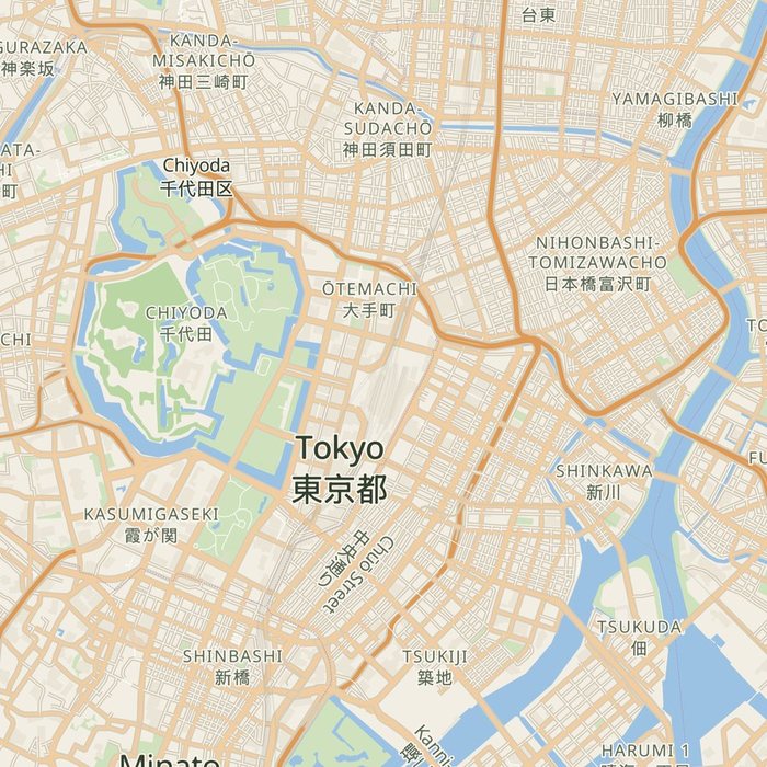 東京の地図、雰囲気「自然の中で」