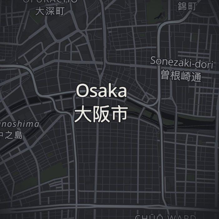 大阪の地図、雰囲気「夜の街」
