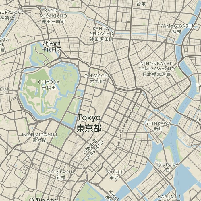 東京の地図、雰囲気「山と谷」