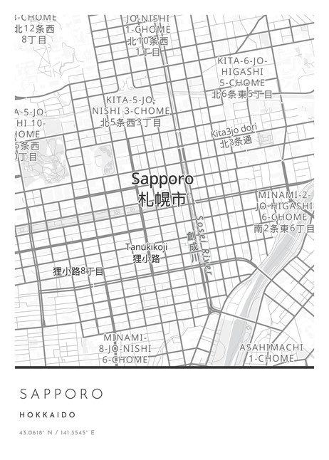 札幌の地図、雰囲気「静かでミニマル」