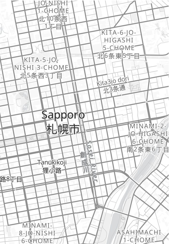 札幌の地図、雰囲気「静かでミニマル」
