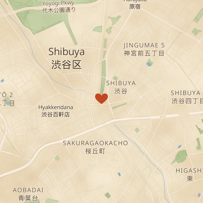 東京の地図、雰囲気「水彩」